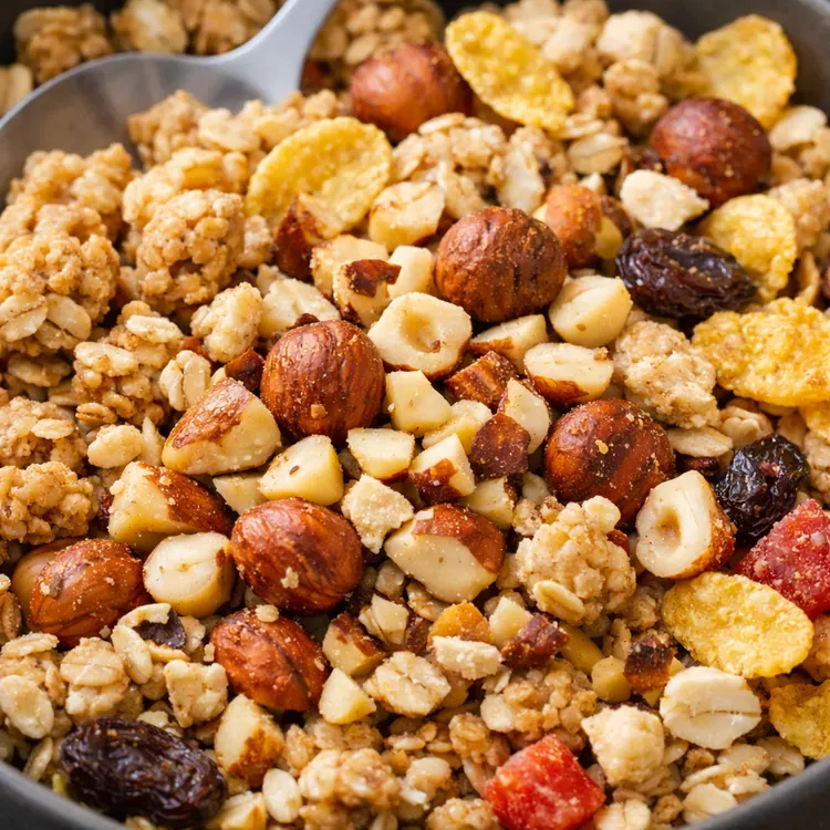 Hazelnut inclusions for breakfast cereals illustration