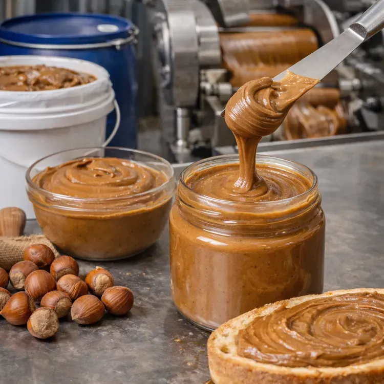 Hazelnut paste for spreadable praline illustration